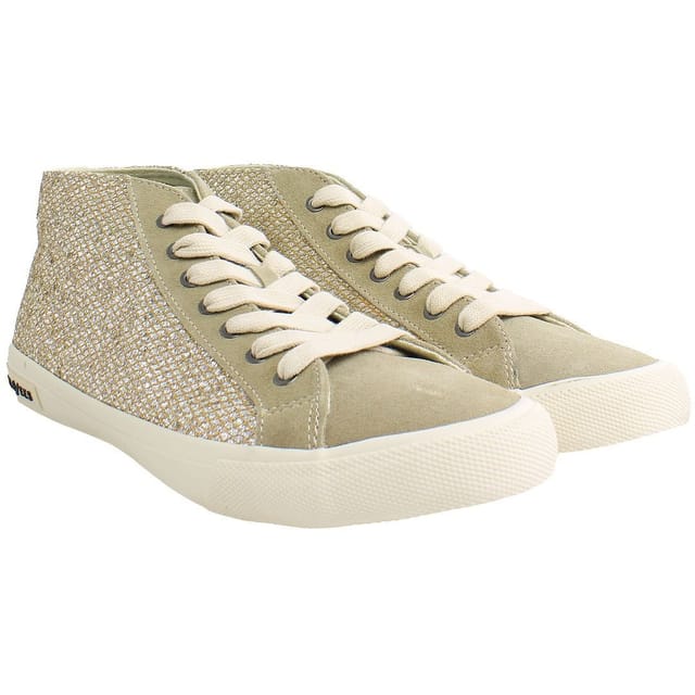 Seavees Seavees Women's California Special Nova Glitter Lace-Up Beige Synthetic Shoes - 2