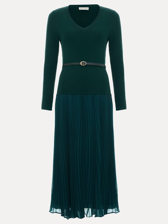 Phase Eight Phase Eight Women's Kai V Neck Dress in Bottle Green - 2