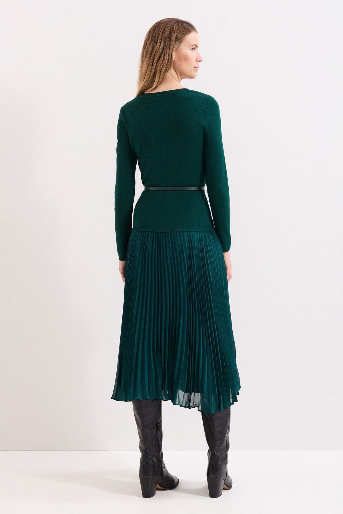 Phase Eight Phase Eight Women's Kai V Neck Dress in Bottle Green - 4