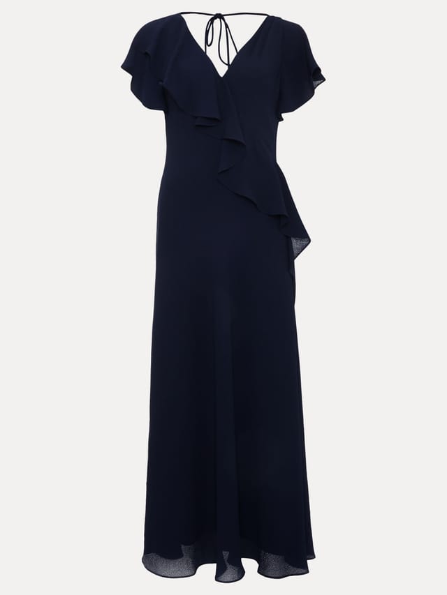 Phase Eight Phase Eight Women's Cosette Ruffle Detail Midi Dress in Dark Navy - 2