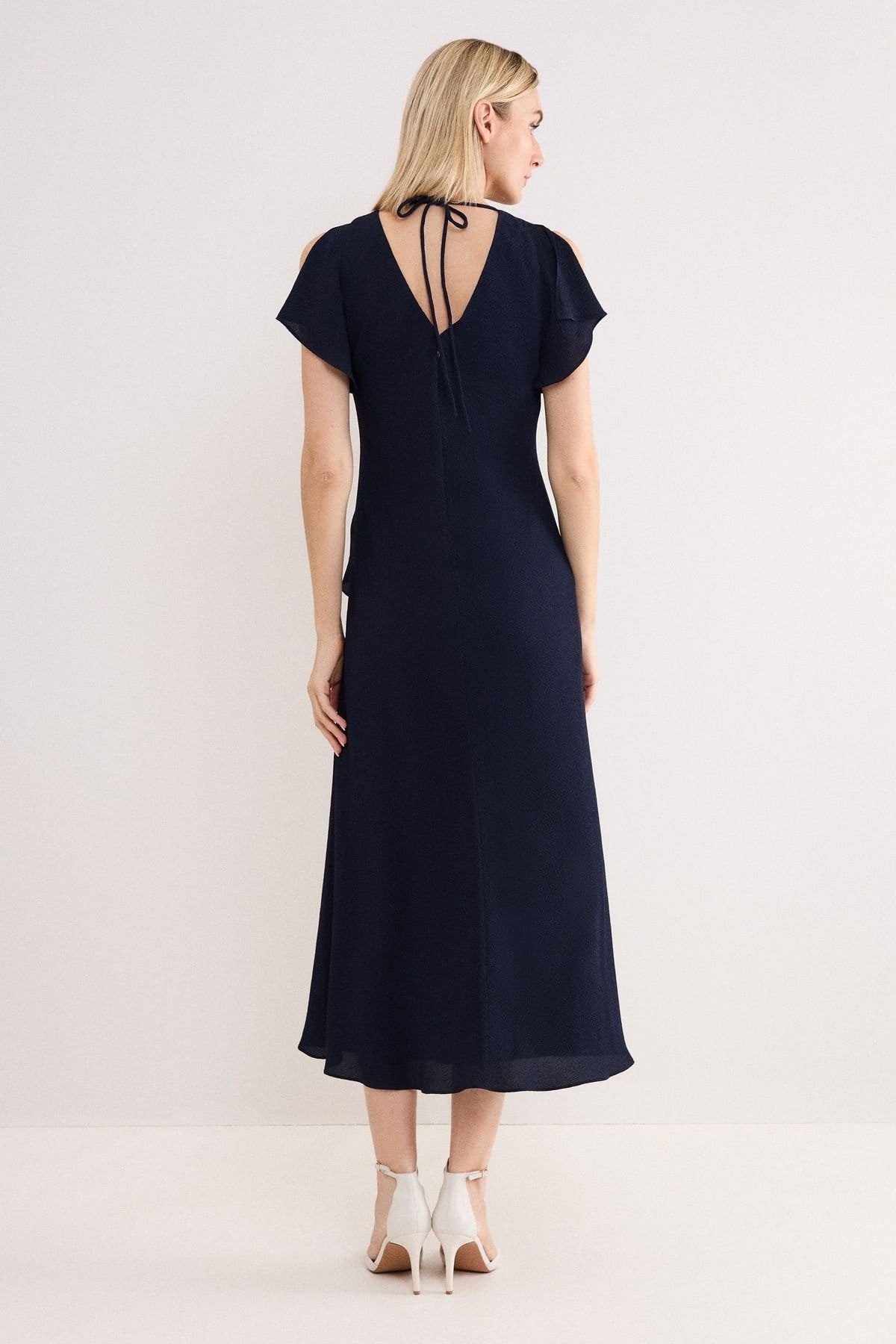 Phase Eight Phase Eight Women's Cosette Ruffle Detail Midi Dress in Dark Navy - 4
