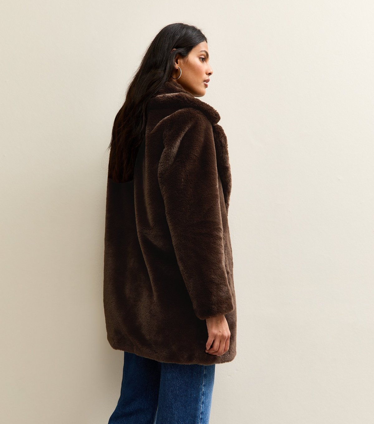 New Look Women's Brown Faux Fur Midi Coat New Look - 4