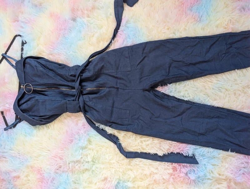 Bershka Denim jumpsuit, sweetheart neck style