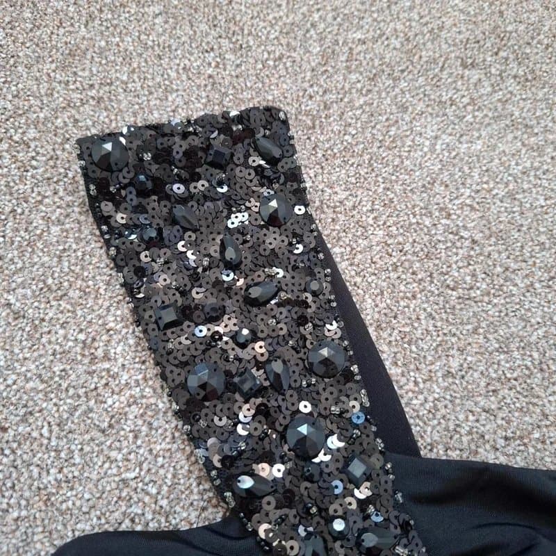 New Look Y2k New look black beaded sequin embellished one strap ruched mini dress