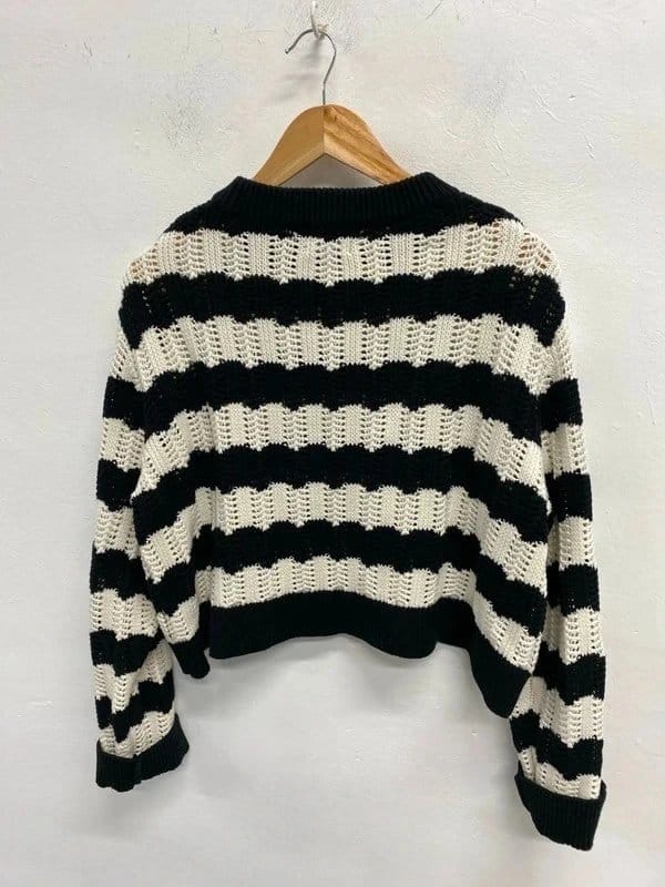 ASOS Black & Cream Crochet Sweater