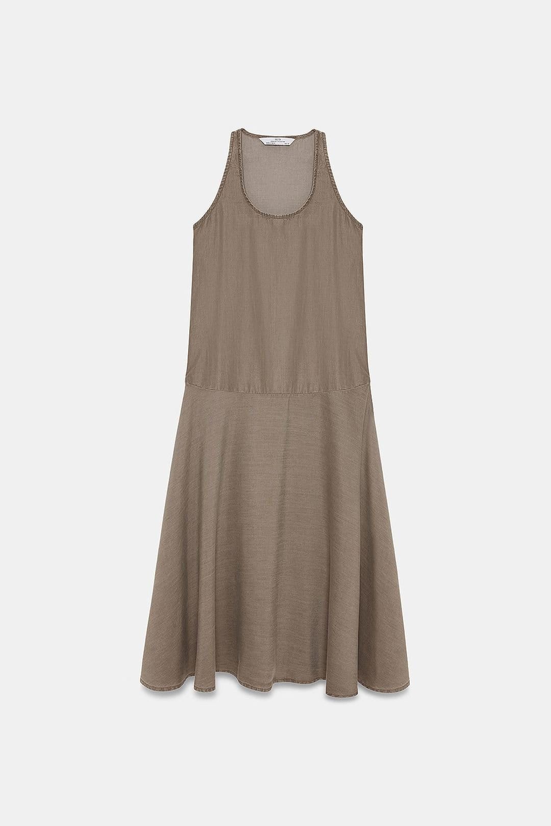 Dilvin Dilvin Women's Sleeveless Straight Maxi Dress in Khaki - 4