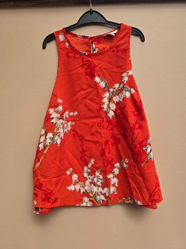 New Look New look red floral print top size 10 - 1