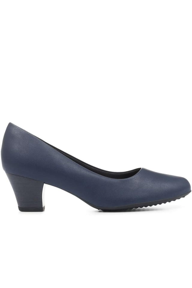 Pavers Pavers Women's Heeled Court Shoes in Navy - 2
