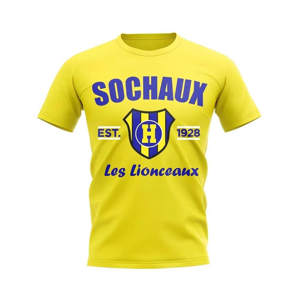 Sochaux Sochaux Men's Personalised Established Football T-Shirt in Yellow