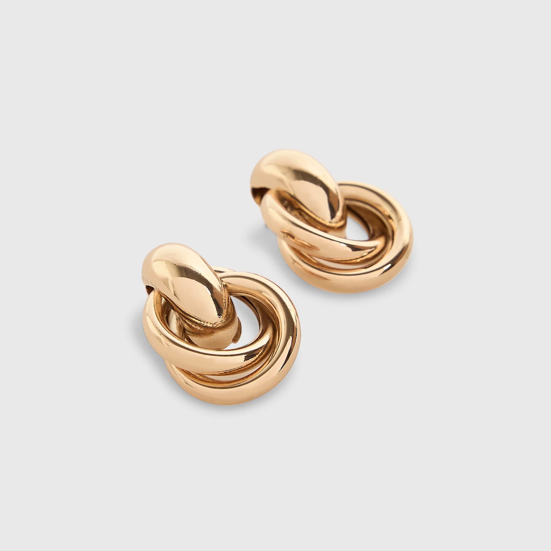 River Island River Island Womens Gold Small Knot Drop Earrings