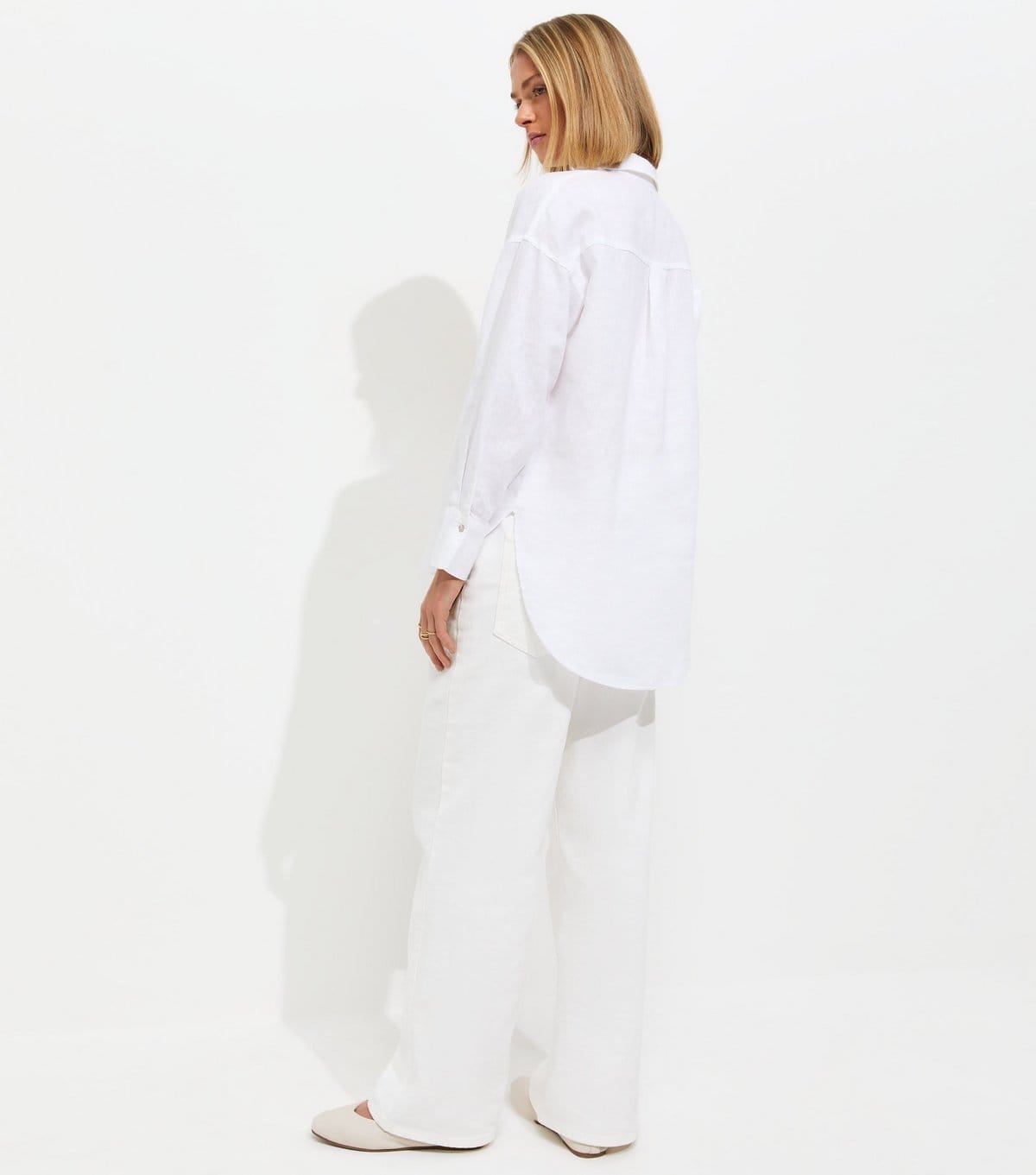 New Look Women's White Pure Linen Oversized Long Sleeve Shirt New Look - 4