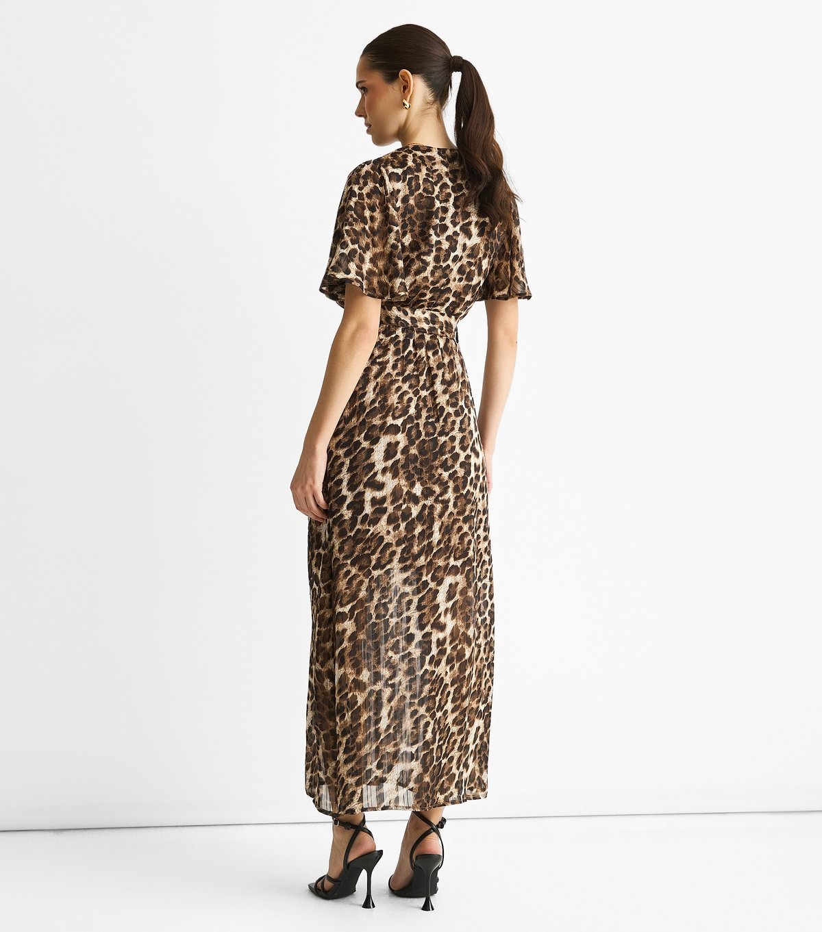 Gini London Women's Brown Animal Print Wrap Midi Dress Gini London New Look - 4