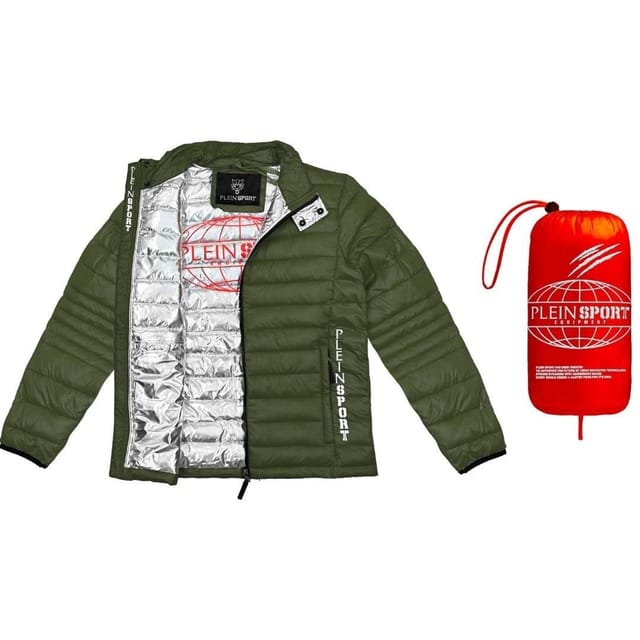 Plein Sport Plein Sport Men's Plain Padded Green Jacket - 3