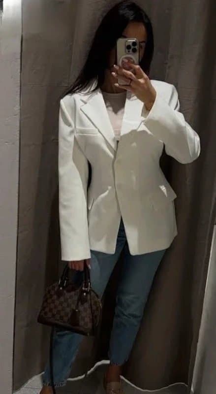 Zara ZARA Zara Blazer XS 6 Zara White blazer xs