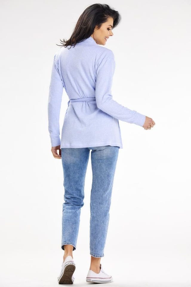 Love Lace Love Lace Women's Awama Cardigan with Shawl Collar Belt in Lavender - 3