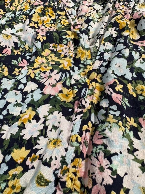 New Look New Look Size 10 Short Sleeve Floral Print Multicolour Top Blouse V-neck