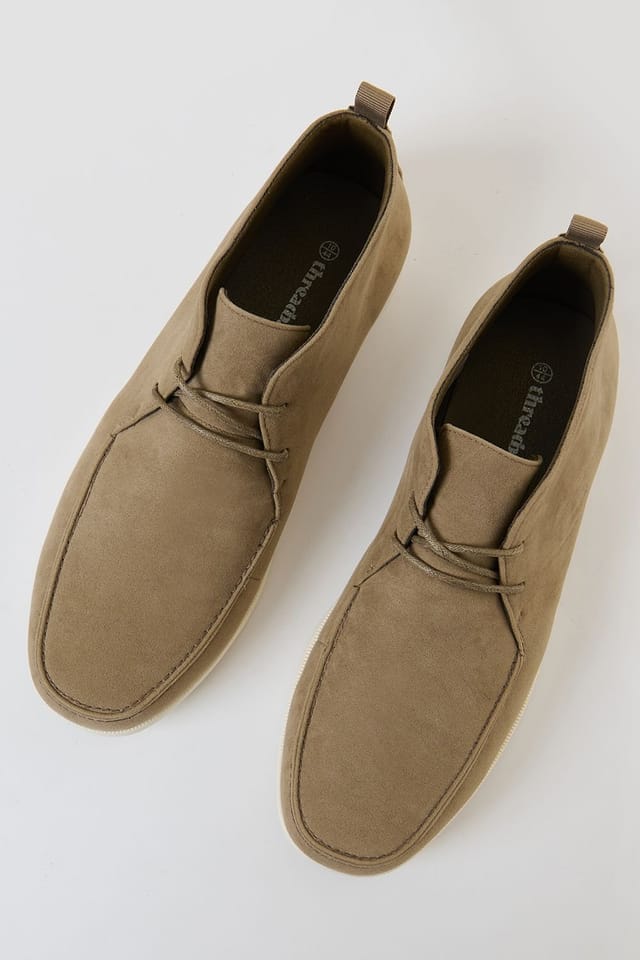 Threadbare Threadbare Men's Faux Suede Moccasin Boots in Beige - 3