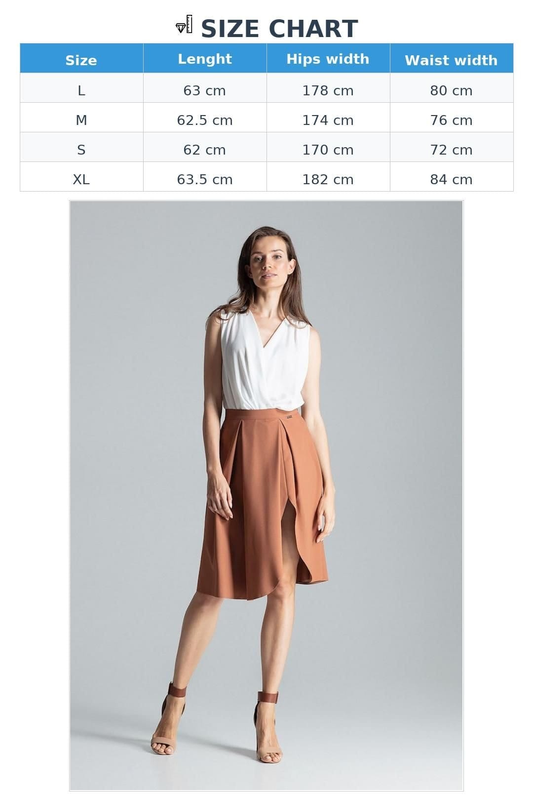 Love Lace Love Lace Women's Brown Asymmetric Slit Midi Skirt Side Zip in Terracotta - 4