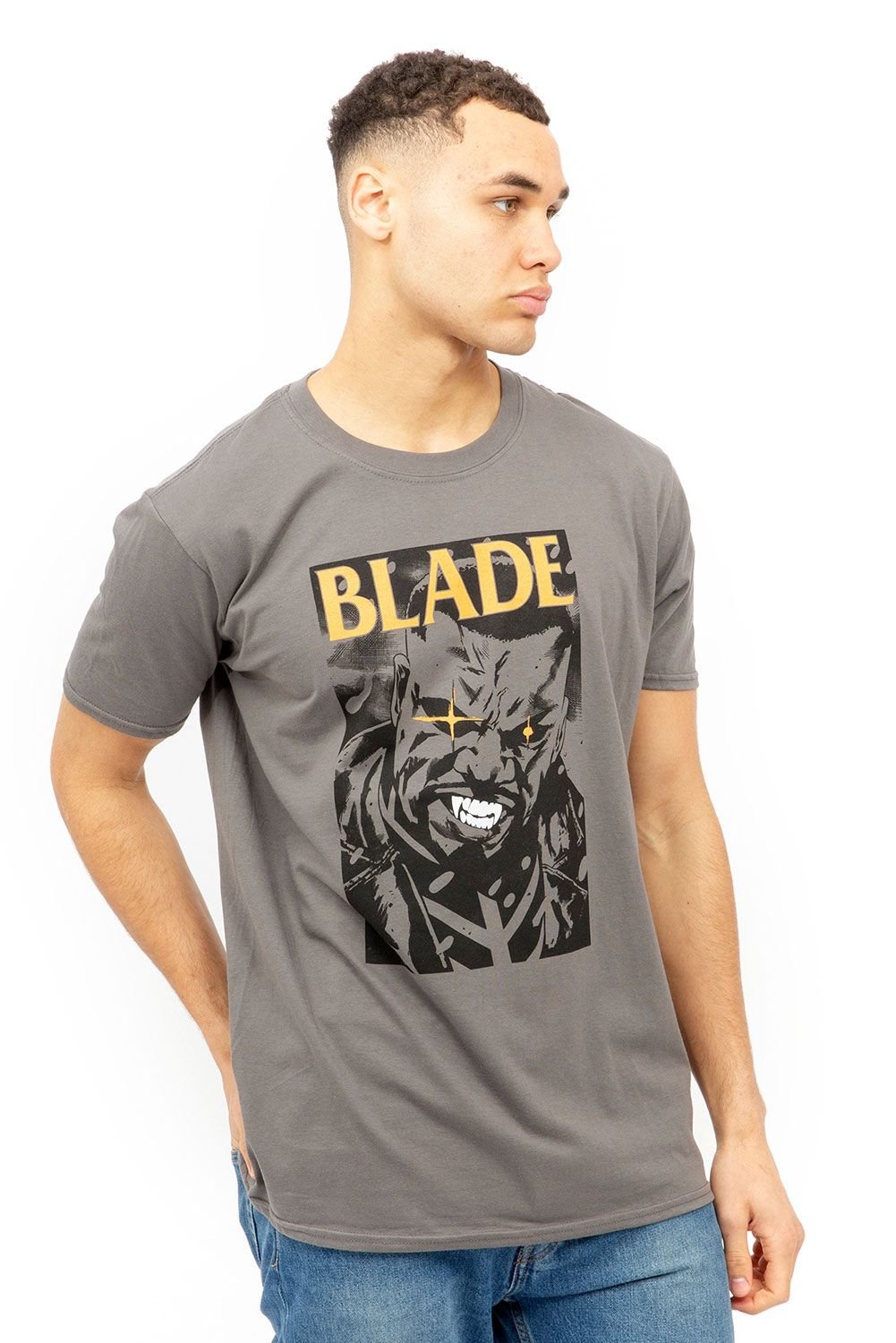 Blade Blade Men's Stare Cotton T-Shirt Charcoal - 3