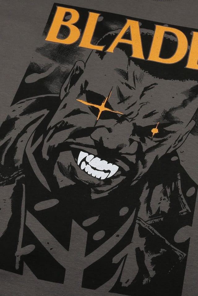 Blade Blade Men's Stare Cotton T-Shirt Charcoal - 3