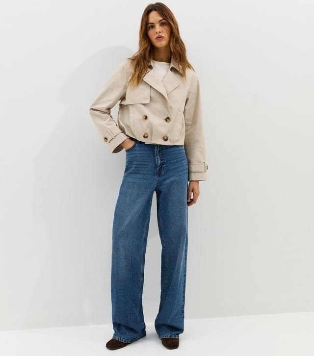 New Look Women's Stone Cropped Trench Mac Jacket New Look - 3