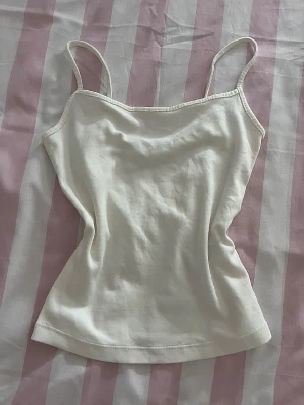 Bershka Bershka New White Cami Vest Top Basic Layering Size Small