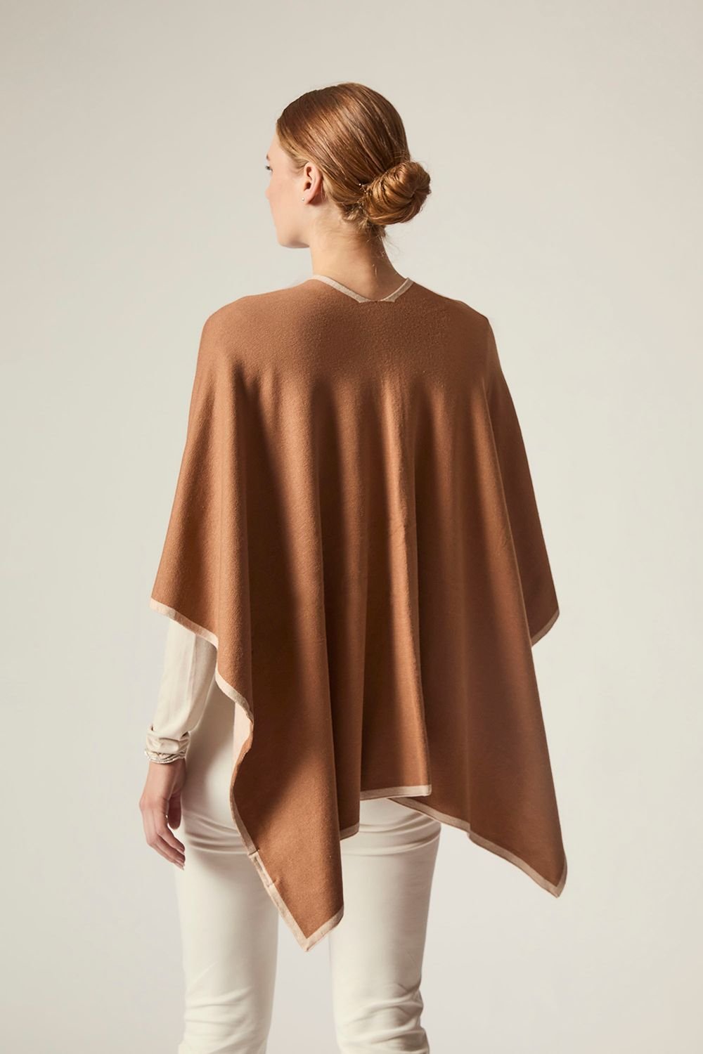 James Lakeland James Lakeland Women's Camel Front Knot Poncho - 2