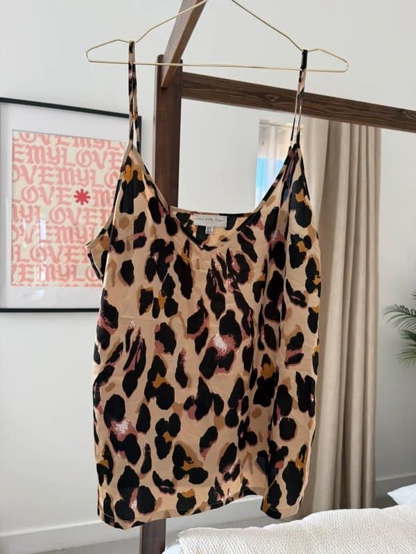 Never Fully Dressed Never Fully Dressed women’s cami strap leopard print top size 16