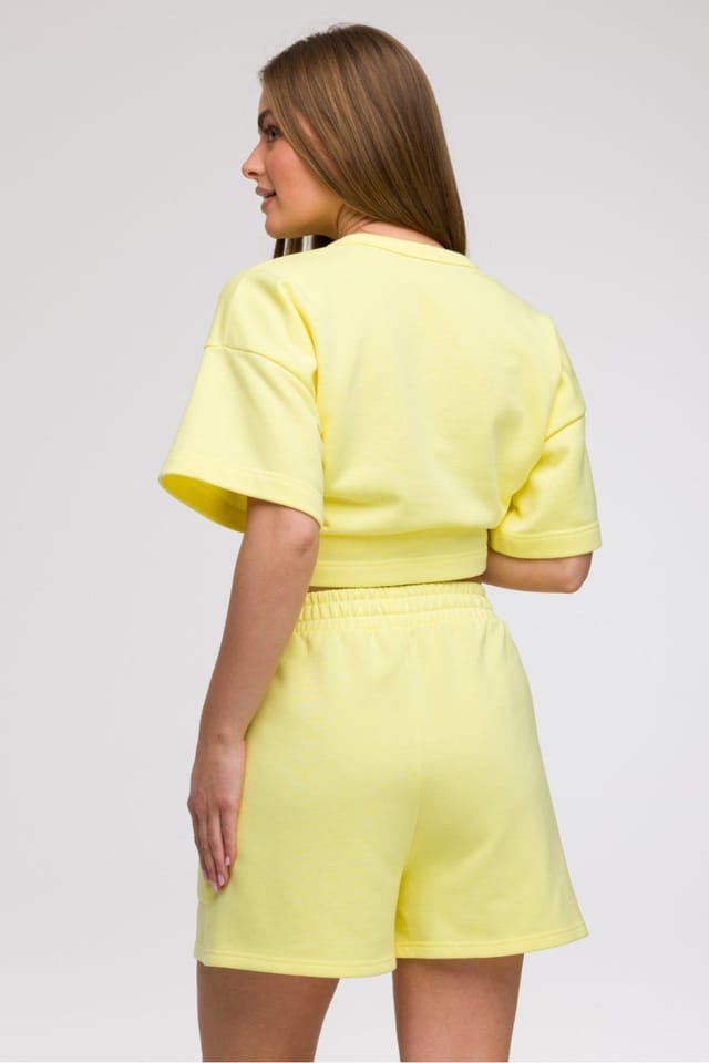 Love Lace Love Lace Women's High Waisted Loose Fit Pocket Shorts in Yellow - 3