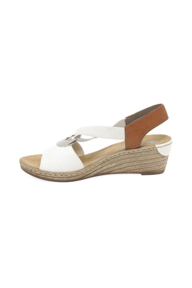 Rieker Rieker Women's 'Alula' Wedge Heel Sandals in White - 2