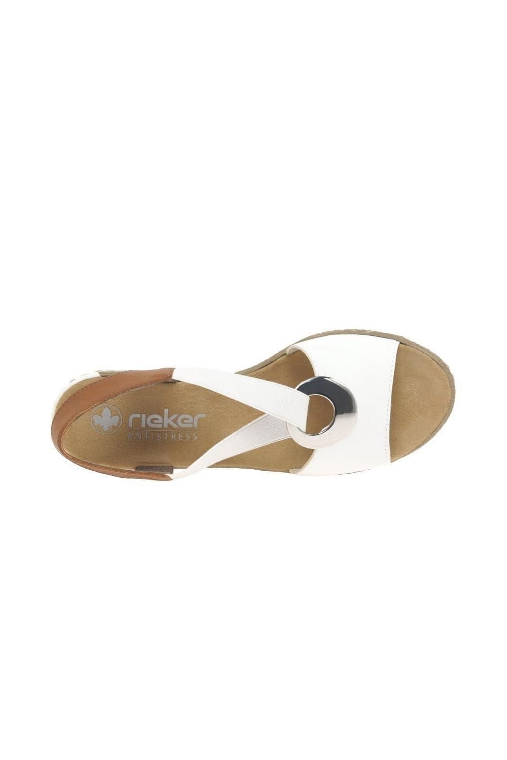 Rieker Rieker Women's 'Alula' Wedge Heel Sandals in White - 4