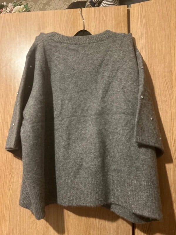 New Look Grey Diamanté Embellished Jumper