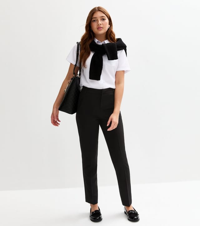 New Look Girls' Black Folded Leg School Trousers New Look - 3
