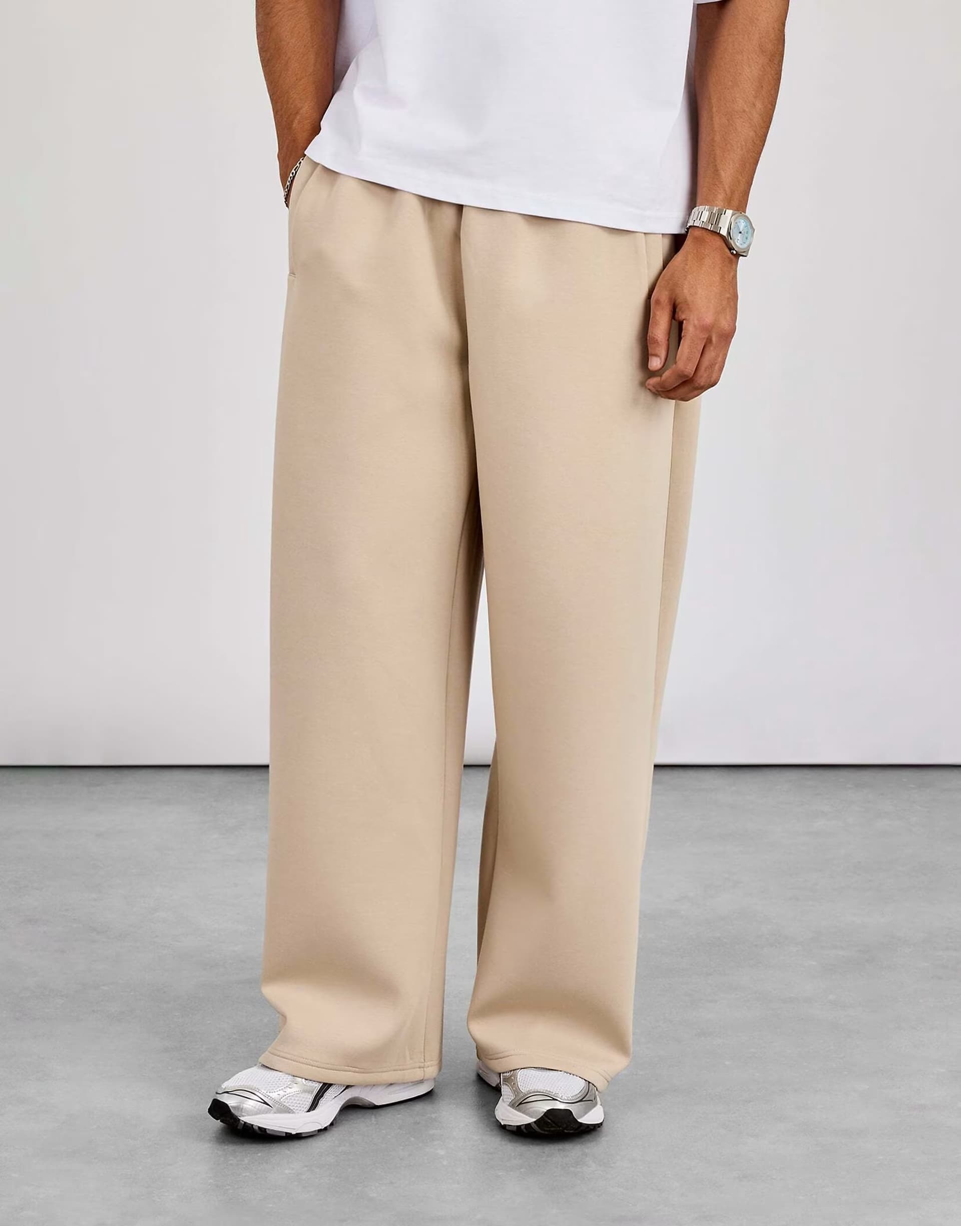 ASOS Cernucci Double knit baggy fit trouser in beige