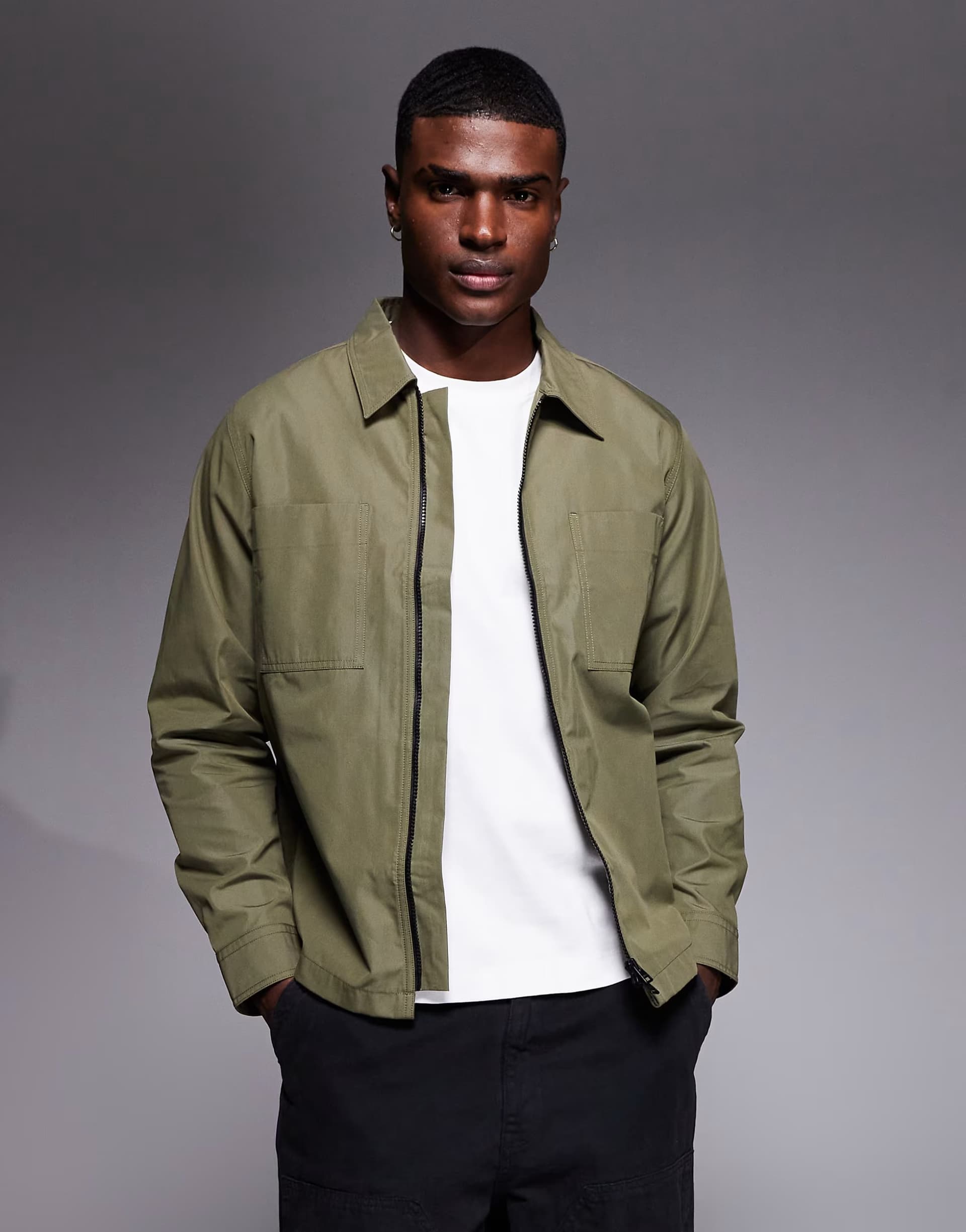 ASOS HUGO Red evalom oversized fit overshirt in green