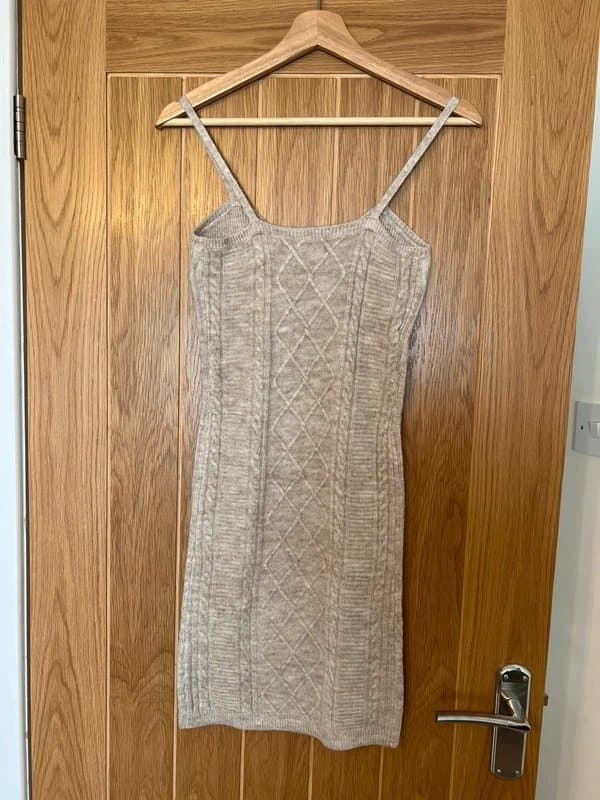 ASOS Design Knitted strappy beige mini dress - ASOS Design