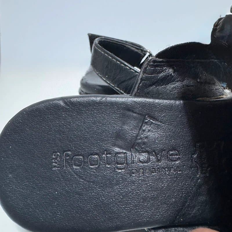 M&S Collection Retro Black Leather Comfort Sandals | Contrast Stitching