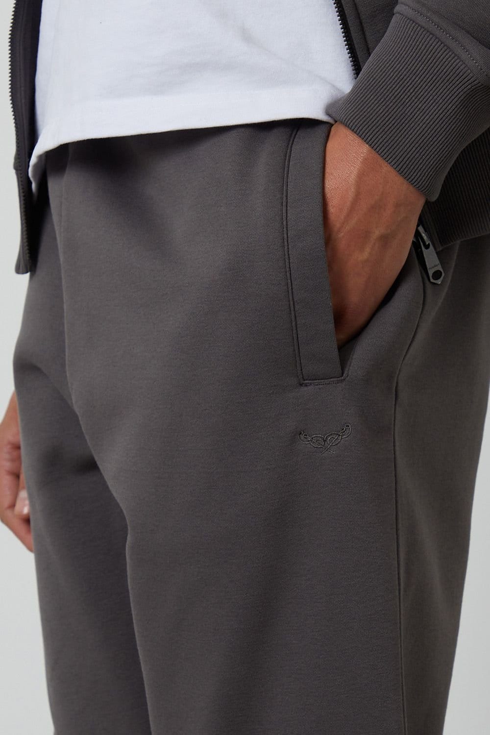 Threadbare Threadbare Men's Cotton Blend Regular Fit Joggers in Dark Grey - 4