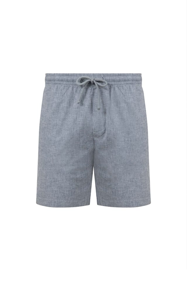 Weird Fish Weird Fish Men's Winchester Relaxed Linen Rich Shorts in Blue - 2
