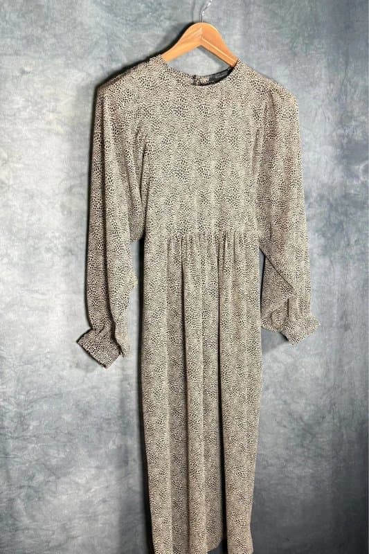 Primark Primark Women’s Leopard 🐆 Chiffon Midi Dress UK 8 – Long Sleeve, Belted, Flowy & Stylish