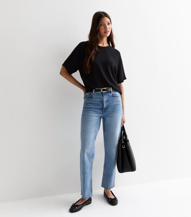 New Look Women's Black Woven Crew Neck T-Shirt New Look - 2