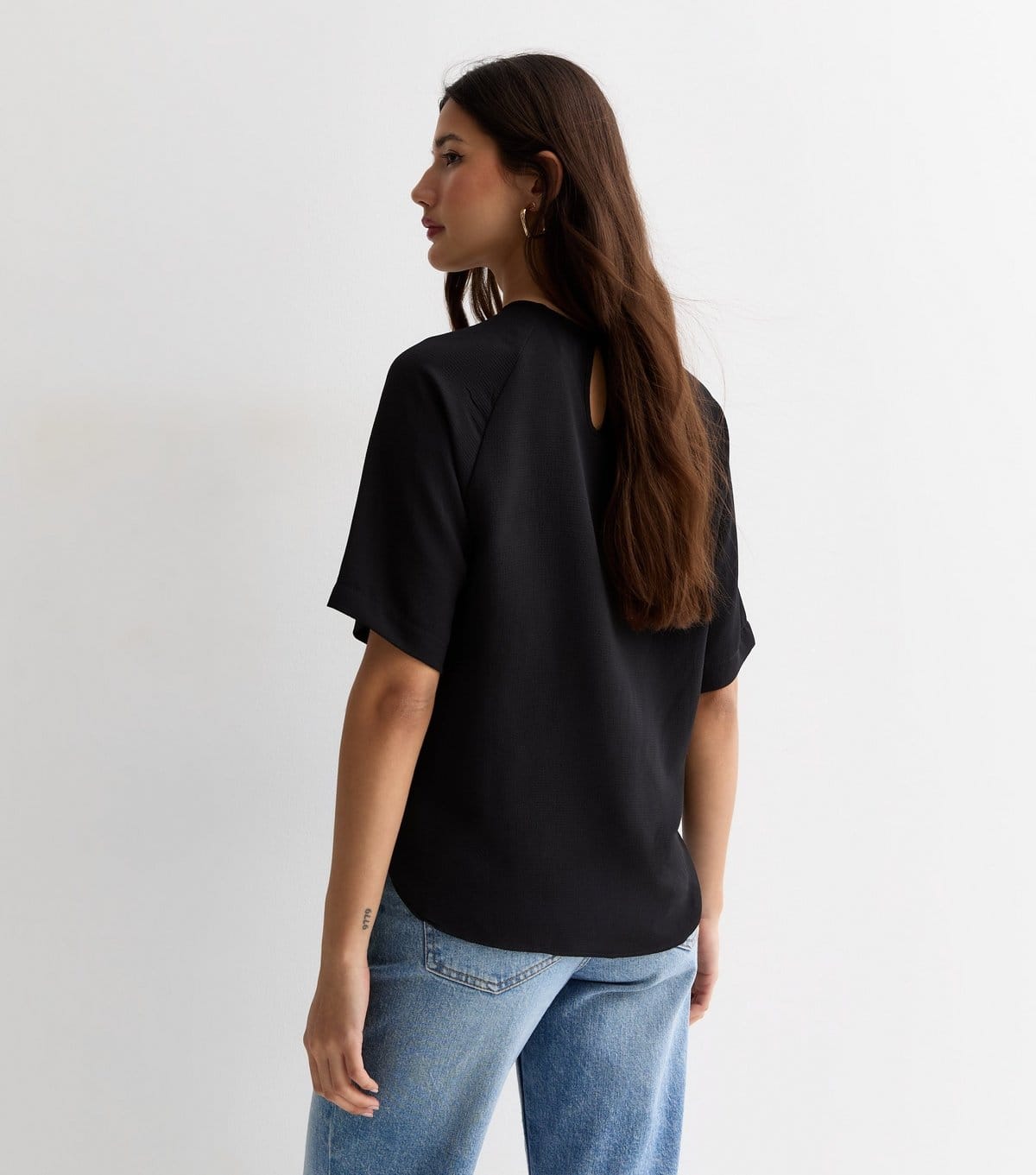 New Look Women's Black Woven Crew Neck T-Shirt New Look - 4