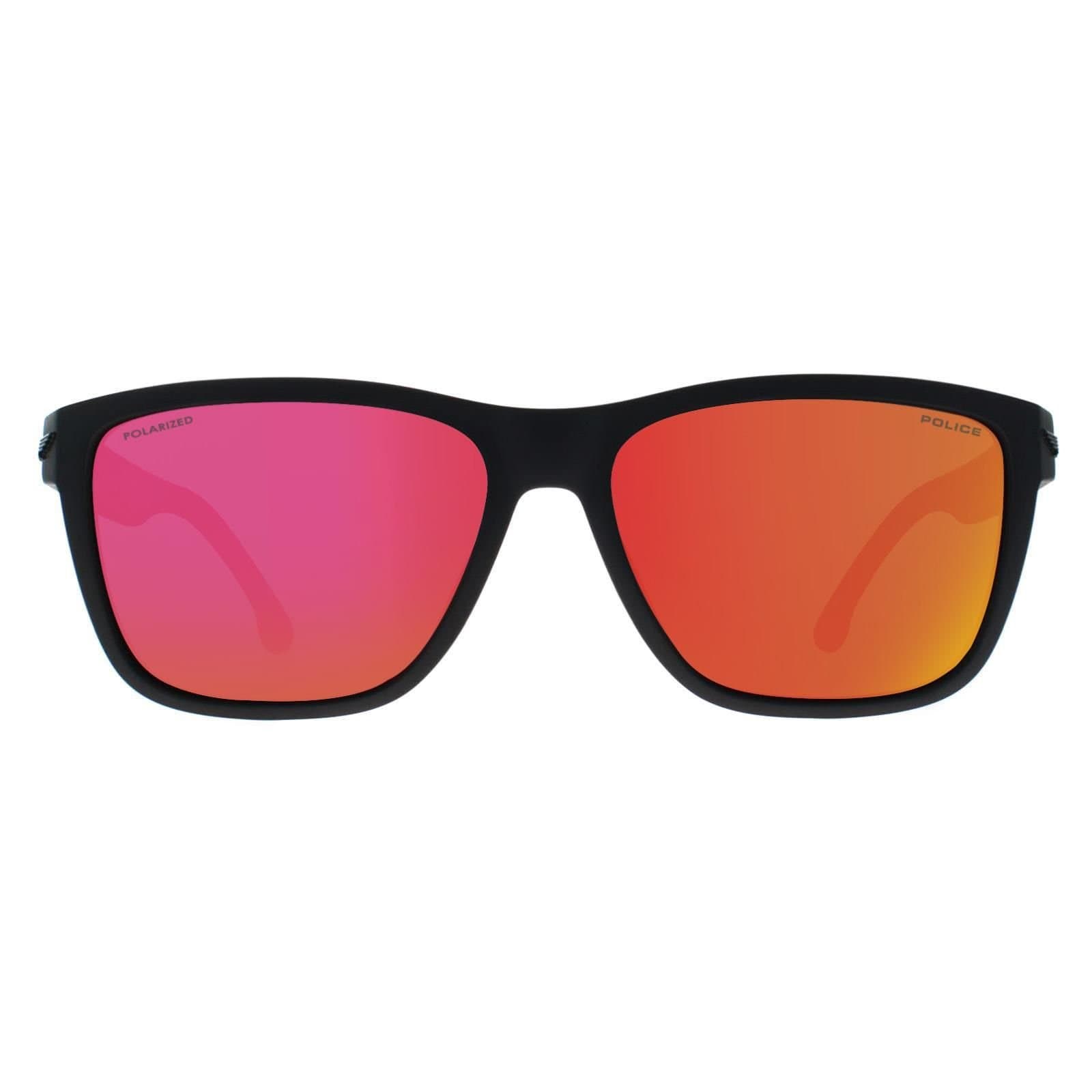 Police Police Men's Rectangle Matte Grey Multilayer Red Polarized SPLB38E Tailwind 3