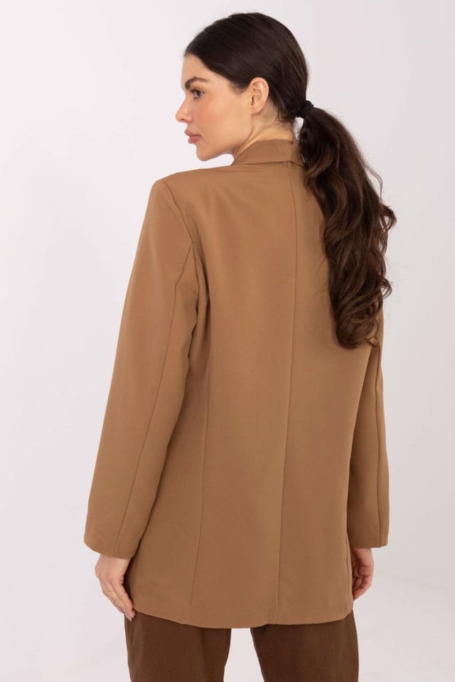 Love Lace Love Lace Women's Shoulder Padded Blazer Lightweight Lined in Brown - 3