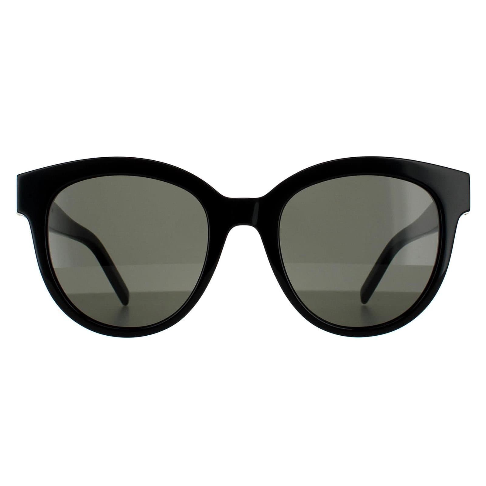 Saint Laurent Saint Laurent Women's Round Black Grey Sunglasses