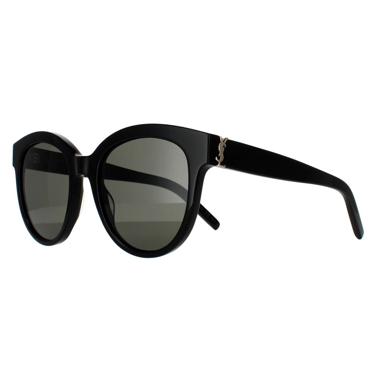 Saint Laurent Saint Laurent Women's Round Black Grey Sunglasses - 2