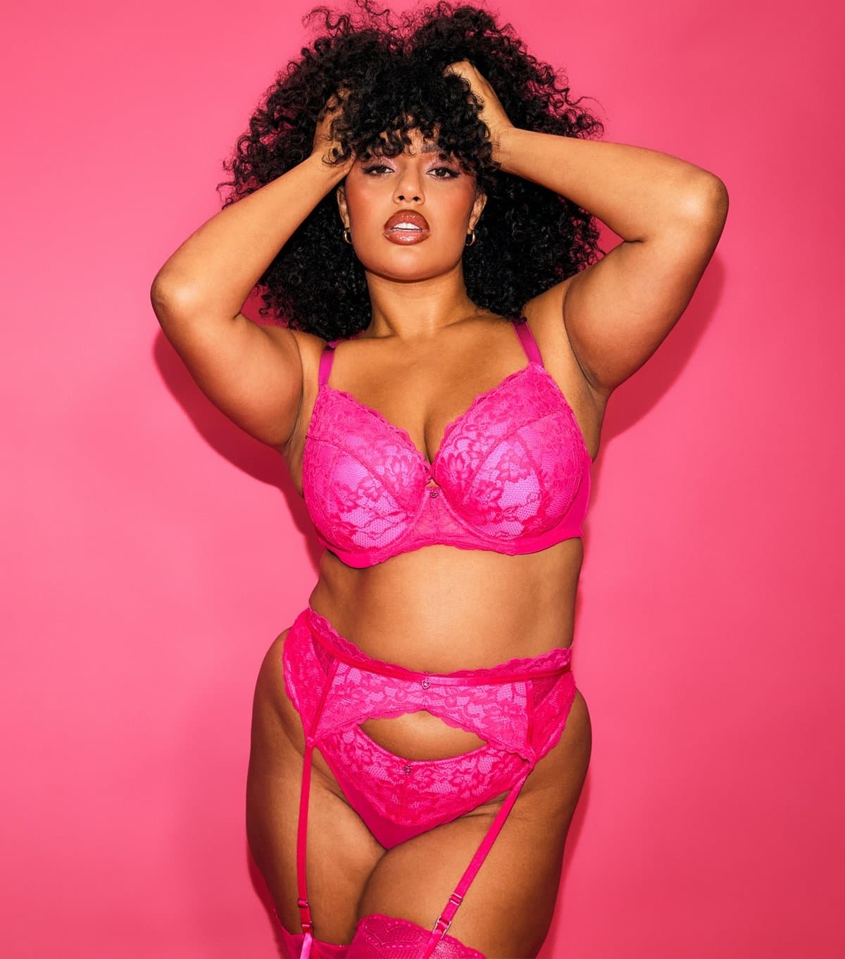 Ann Summers Women's Dark Pink Lace Padded Plunge Bra Ann Summers New Look