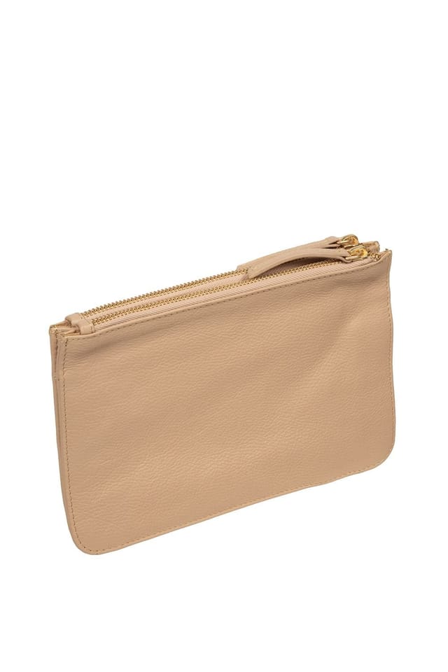 Pure Luxuries London Pure Luxuries London Women's 'Eleanor' Leather Clutch Bag in Natural - 2