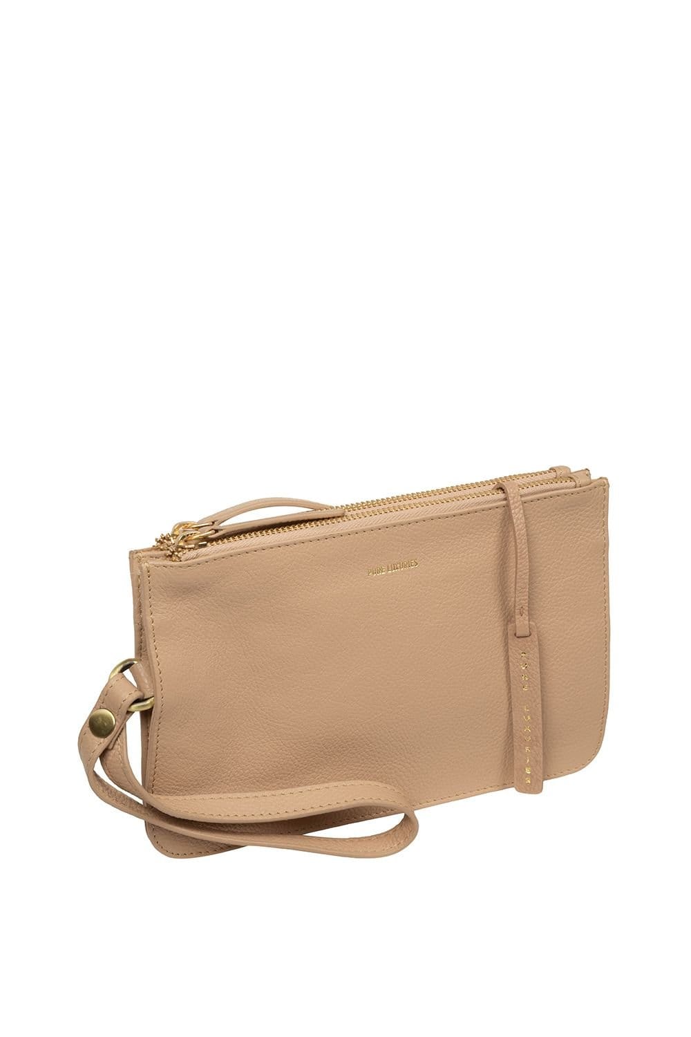 Pure Luxuries London Pure Luxuries London Women's 'Eleanor' Leather Clutch Bag in Natural - 4
