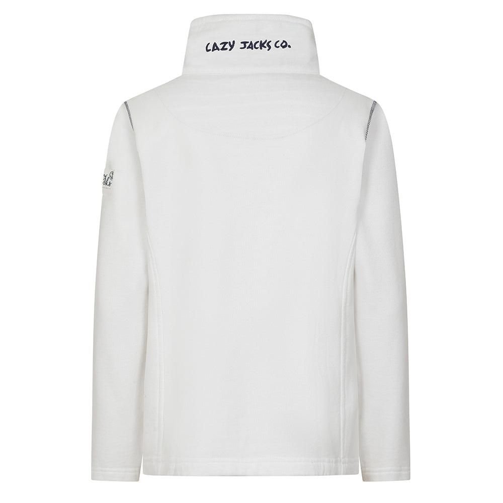 Lazy Jacks Lazy Jacks Women's Quarter Zip Sweatshirt in White - 4